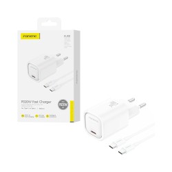 Carregador Foneng EU69 Tipo-C PD20W com Tipo-c para Tipo-C 1m Branco